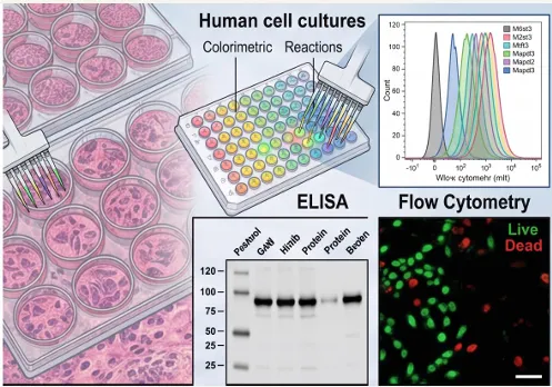 Human cell culture, ELISA, flow cytometry and viability assay panels