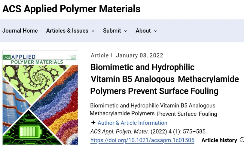 ACS Applied Polymer Materials article page