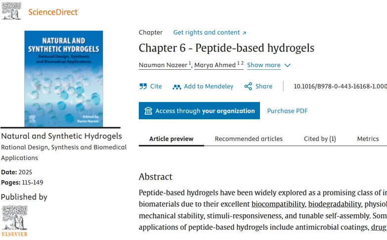 Injectable Biomaterials (book chapter) article page